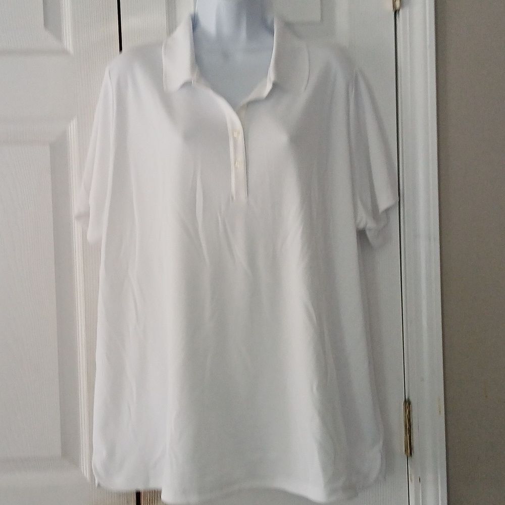 Lands' End Outfitters white polo casual dress golf tennis shirt Sz 2X NWOT